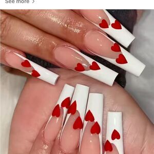 Heart fake nails ❤️❤️❤️❤️